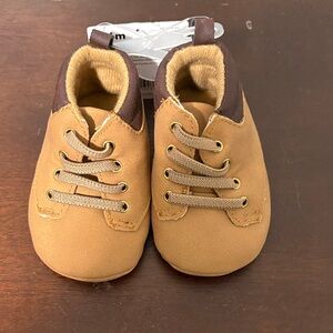Carter's Tan and Brown Lace-Up Soft Baby Walkers